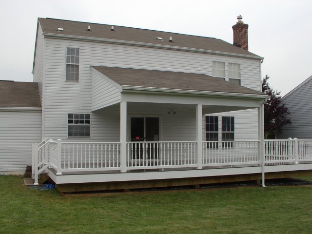 Completed  composit deck , railings and roof.